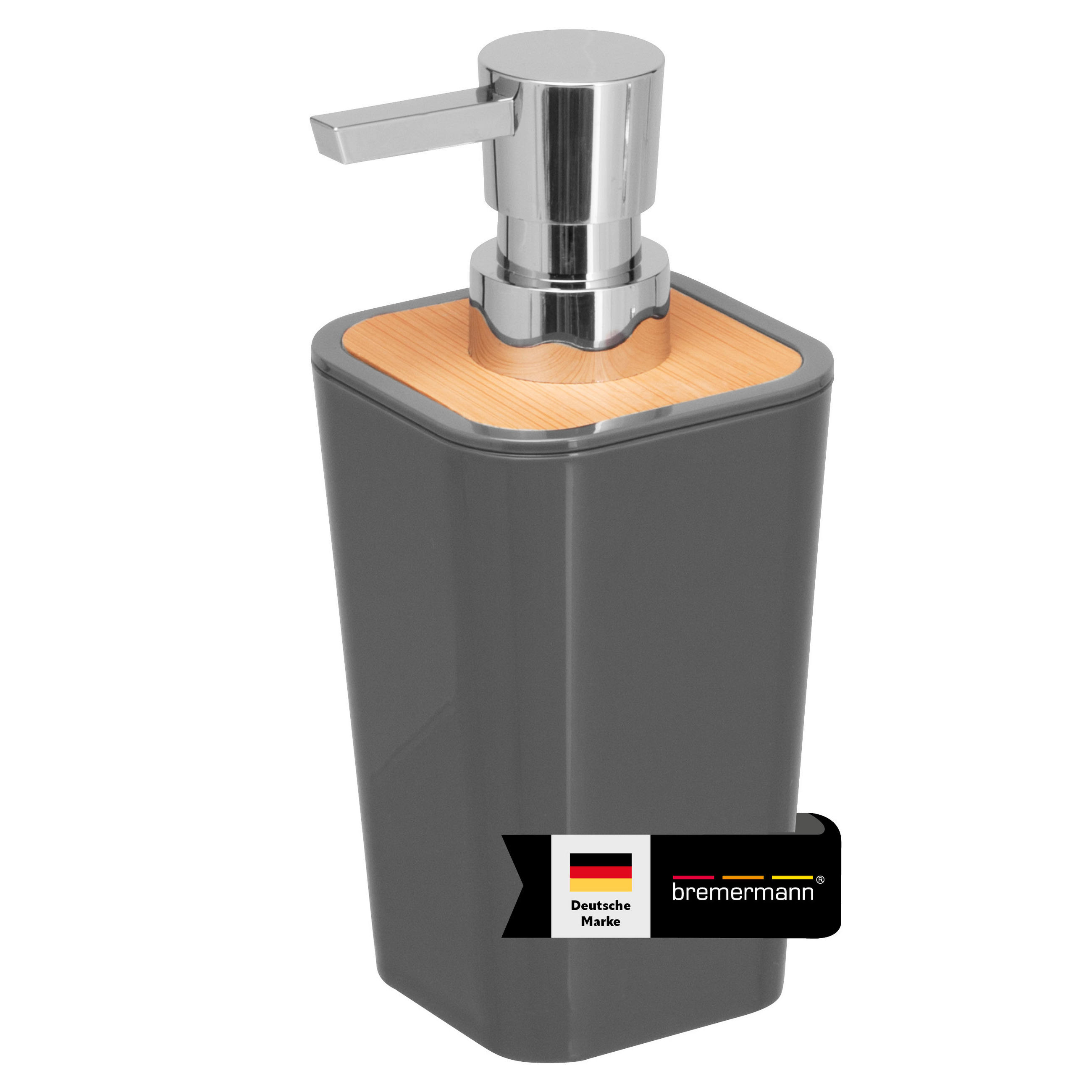 SEIFENSPENDER 320 ml CALVI, grau - Grau, Kunststoff (7.4/16.5/7.4cm) - bremermann