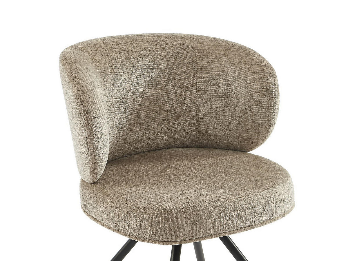 SET mit 2 Drehstühlen - Strukturstoff & Metall - Taupe - LYARO - Braun, Textil (62/78/63cm) - Vente-Unique