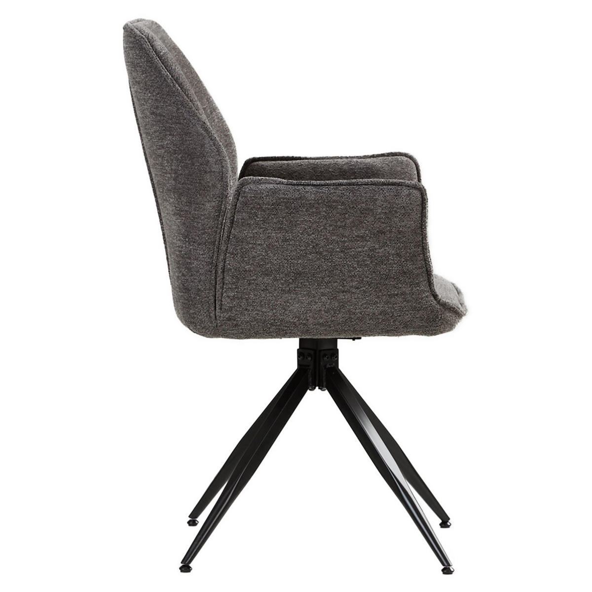 ARMLEHNSTUHL 2 Stück in Stahl drehbar Grau - Grau, Textil (61/93/60cm) - Homestyle4u