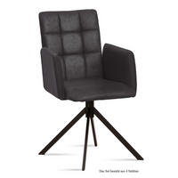 ARMLEHNSTUHL (4er-Set) Drusi 52x91x60 Schwarz/Anthrazit - Anthrazit/Schwarz, Kunststoff (60/91/52cm) - 58aufmkessel