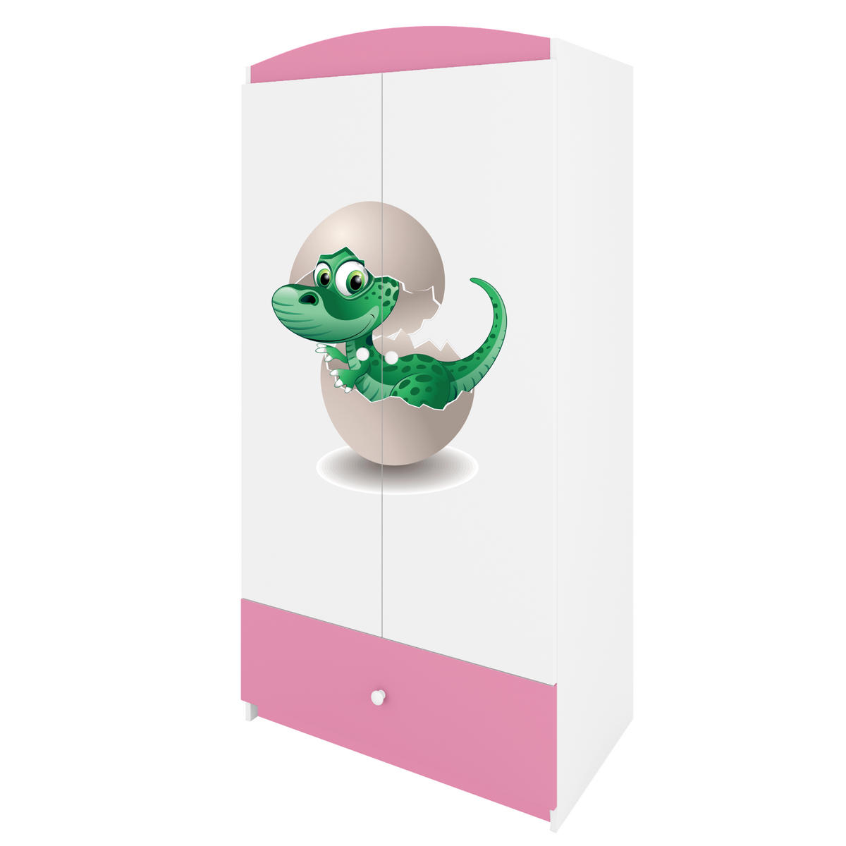 KINDERKLEIDERSCHRANK Kleiner Dino - Hellrosa, Holzwerkstoff (90/175/52cm) - RAUMHIRSCH FURNITURE