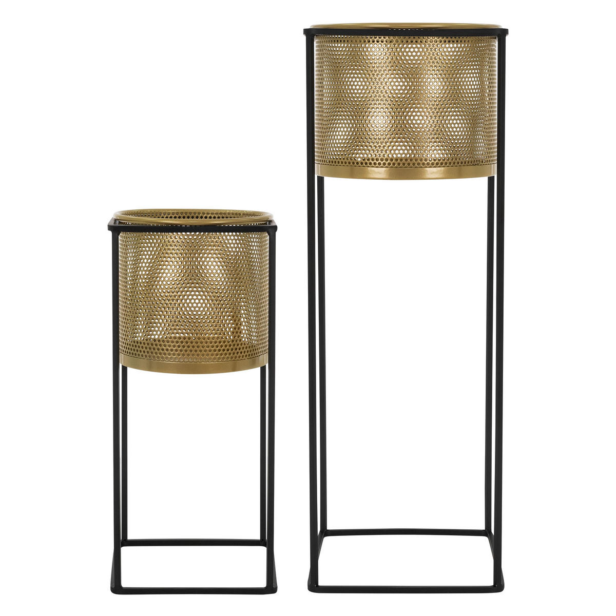 BLUMENSTÄNDER 2er Set - Goldfarben, Metall (25/25/71cm) - ML-DESIGN