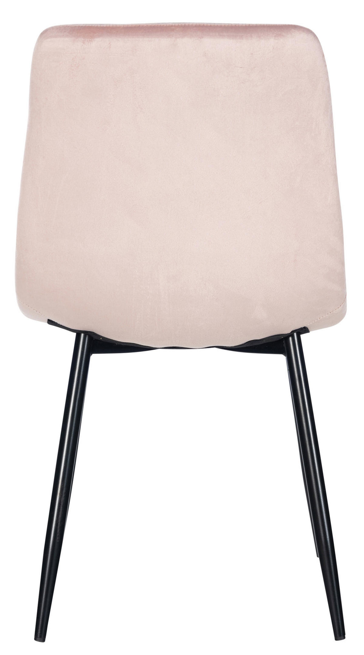 ESSZIMMERSTUHL Atina Samt, Gestell Metall Schwarz Pink - Schwarz/Rosa, Textil/Metall (45/84/55cm) - TPFLiving