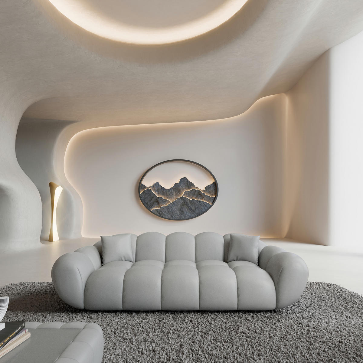 3-SITZER-SOFA Liva Hellgrau Kunstleder - Hellgrau, Kunststoff (223/70/93cm) - VAROYAL