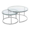 COUCHTISCH 2er-Set aus gehärtetem Glas & Edelstahl - Silberfarben - MAEVANE II - Transparent/Silberfarben, Metall (80/80/42cm) - Pascal Morabito