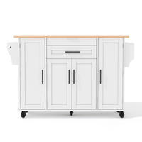 KÜCHENINSEL Weiß 136/70/92 cm - Weiß, Holzwerkstoff (136/92/70cm) - PANGIVO