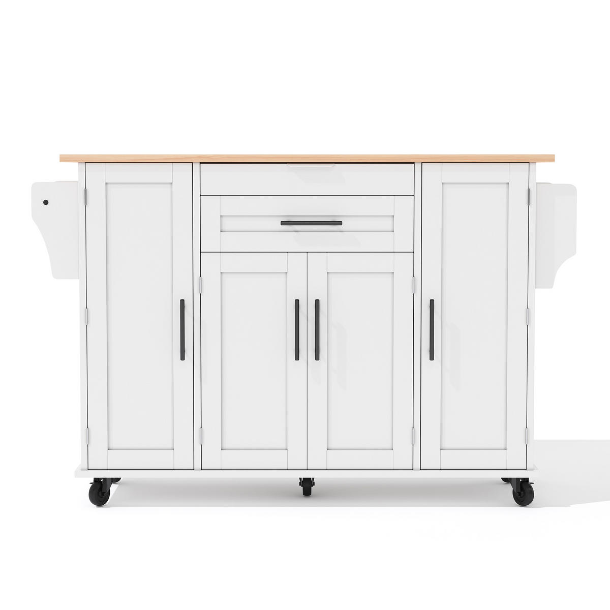 KÜCHENINSEL 136/70/92 cm weiß/natur aus MDF mit Auszug - Weiß, Holzwerkstoff (136/92/70cm) - OKWISH