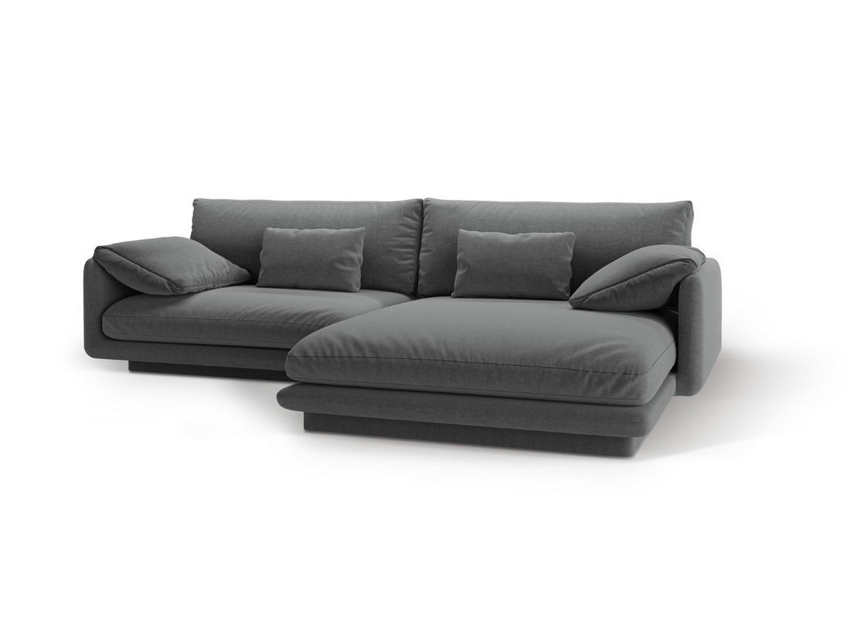 ECKSOFA rechts Torino aus strukturiertem Stoff dunkelgrau 4 Sitzplätze - Dunkelgrau, Textil (170/250cm) - Micadoni