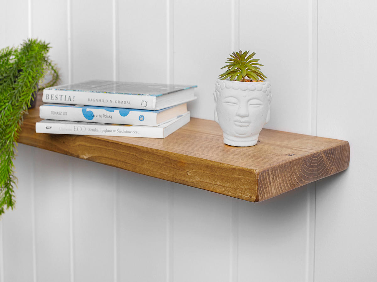 WANDREGAL rustikales 22/3,8/50 cm dunkle Eiche - Dunkelbraun, Holz (50/3.8/22cm)