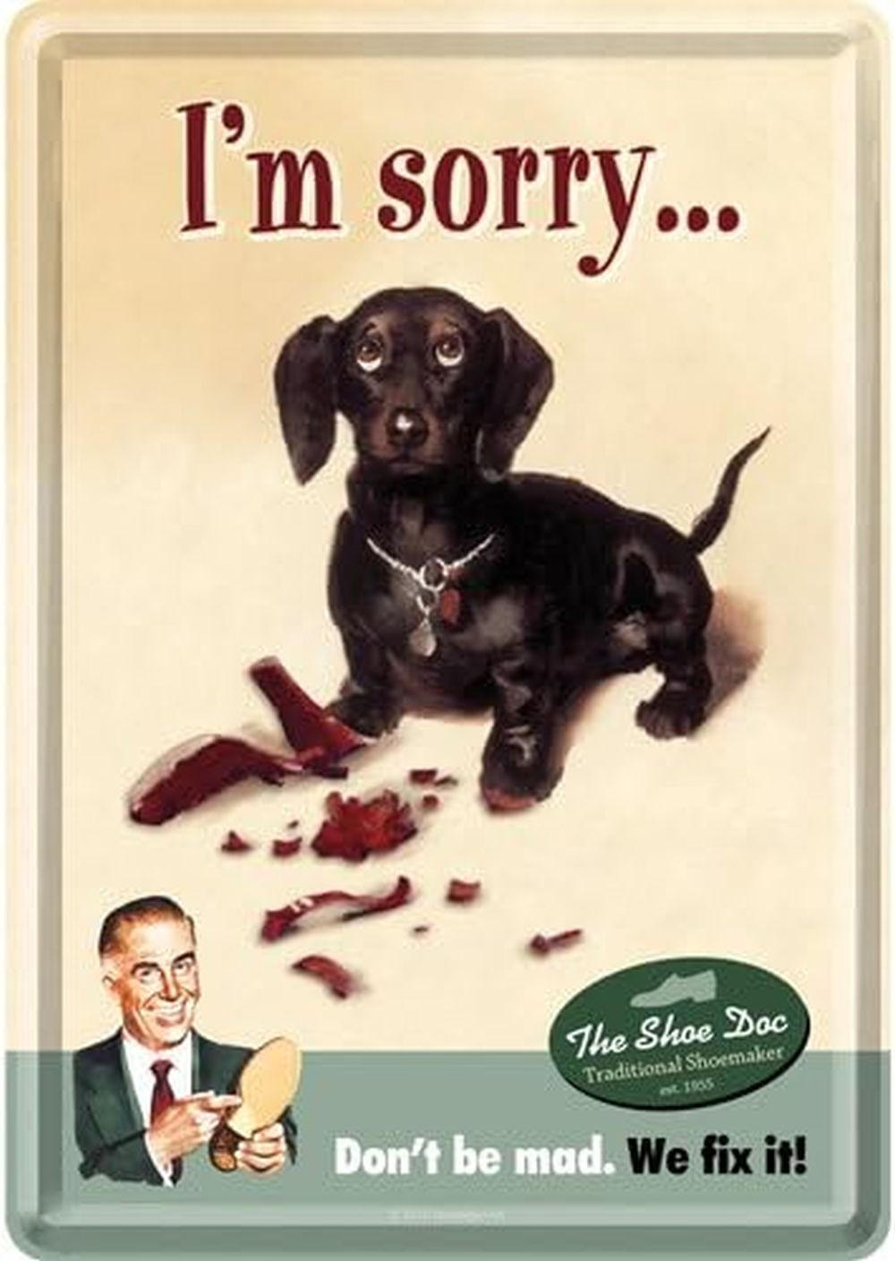 MINIBLECHSCHILD 10/14 cm Word Up I´m Sorry ... - Multicolor, Metall (10/14/0.1cm) - Nostalgic-Art