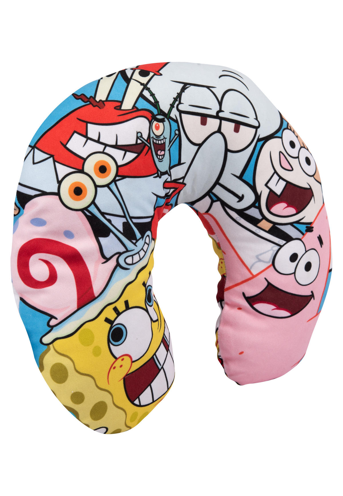 NACKENKISSEN Spongebob Schwammkopf Mehrfarbig 35 x 30 cm - Multicolor, Textil (35/30cm)