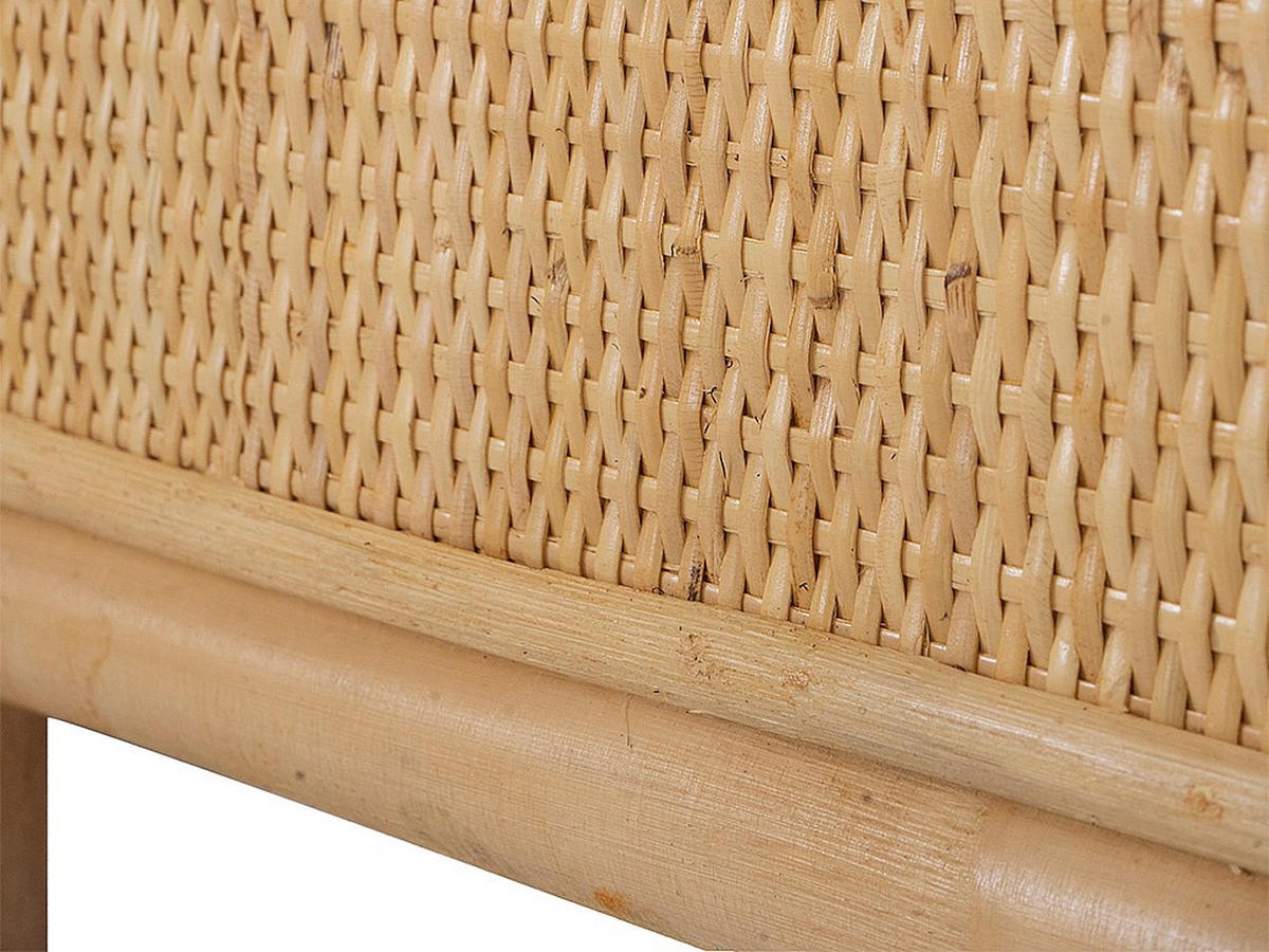 BETTKOPFTEIL - 2 Personen - rattan - naturfarben hell Solia - Naturfarben, Naturmaterialien (145/135/4cm) - Vente-Unique