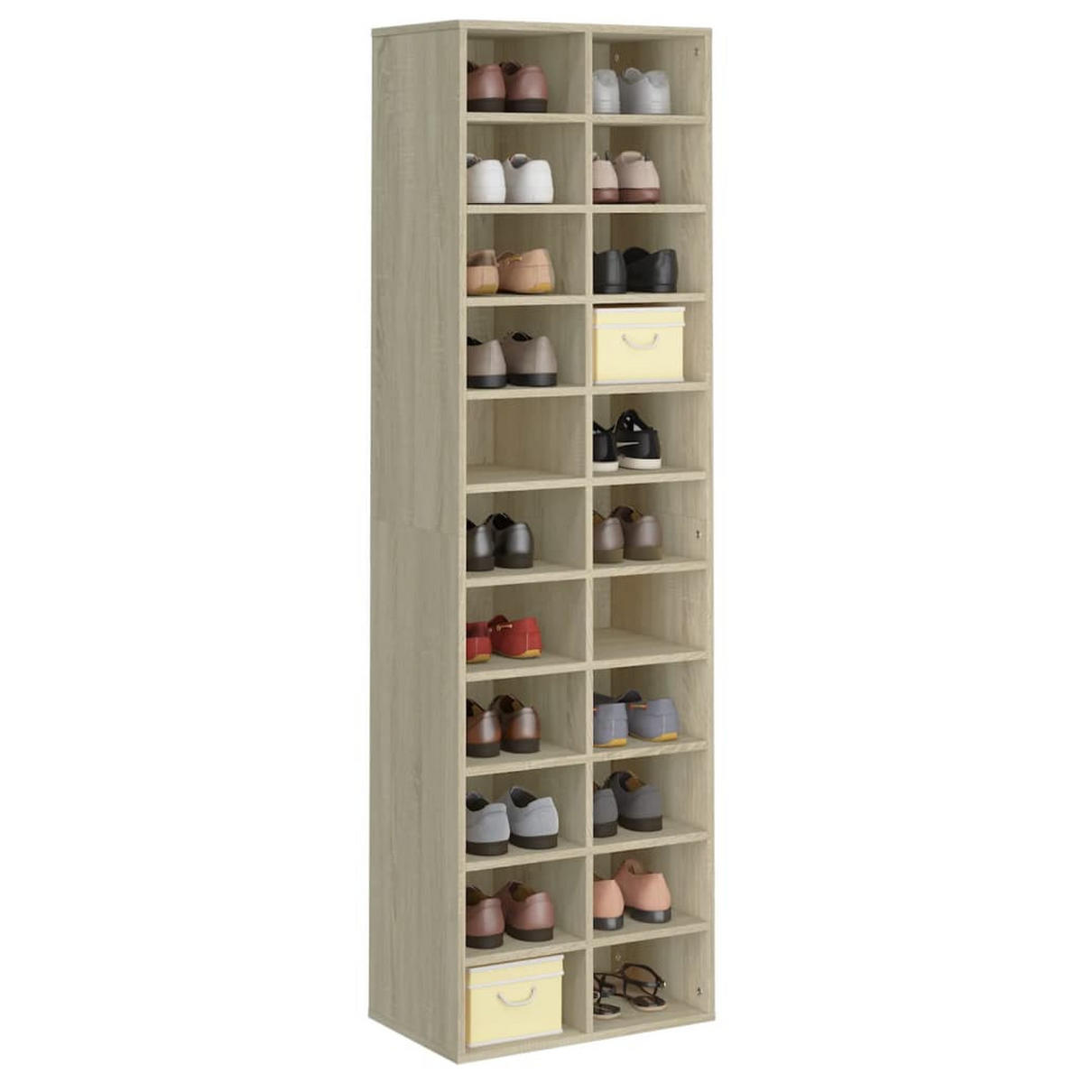 SCHUHSCHRANK Sonoma-Eiche 54/34/183 Cm Holzwerkstoff - Sonoma Eiche, Holz/Holzwerkstoff (34/183/54cm) - vidaXL
