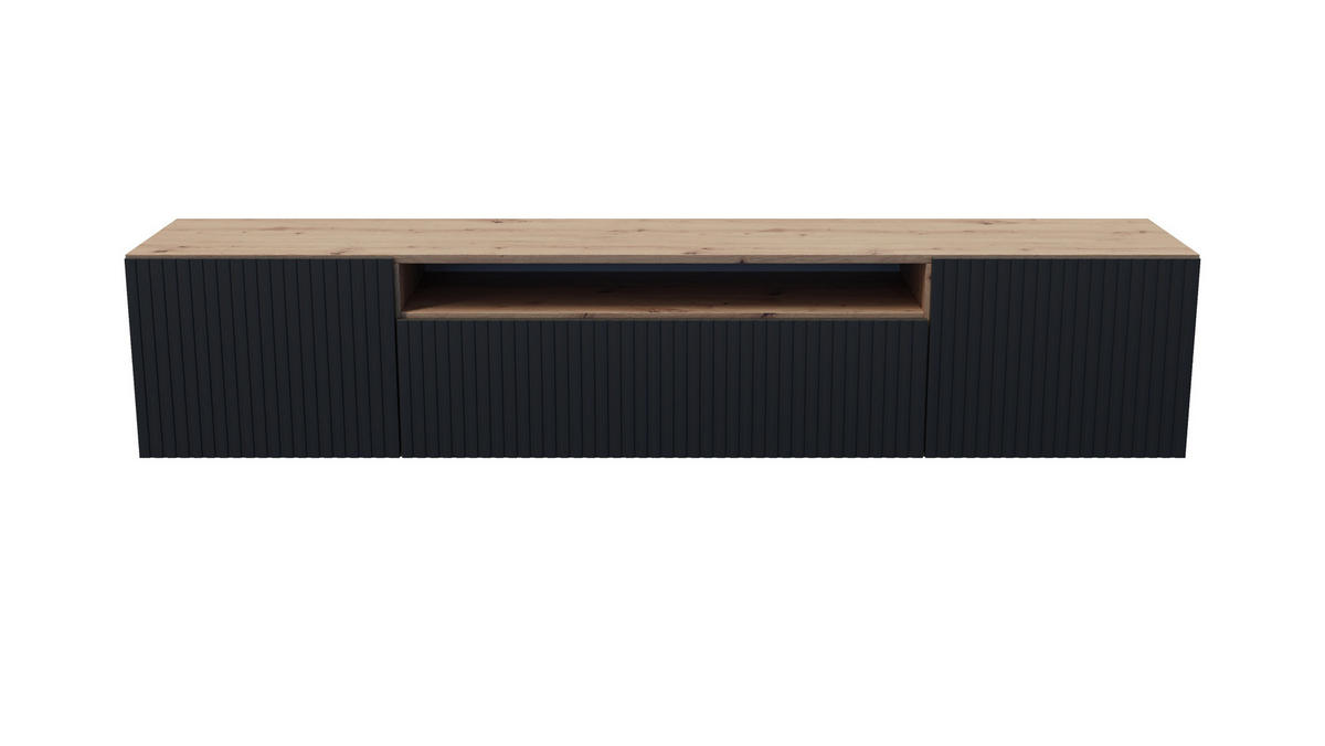 LOWBOARD TILO-W - 200 x 40 x 41 cm - Schwarz/Eiche Artisan, Holzwerkstoff (200/40/41cm) - ALTDECOR