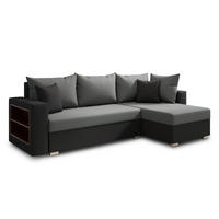 ECKSOFA Lord, Seite: Rechts - Schwarz/Grau, Holz/Textil (238/141cm) - Sofnet