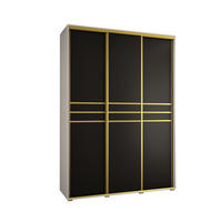 SCHWEBETÜRENSCHRANK 235,2/180/45 3-türig - Goldfarben/Schwarz, Holz/Metall (180/235/45cm) - Abiks Möbel