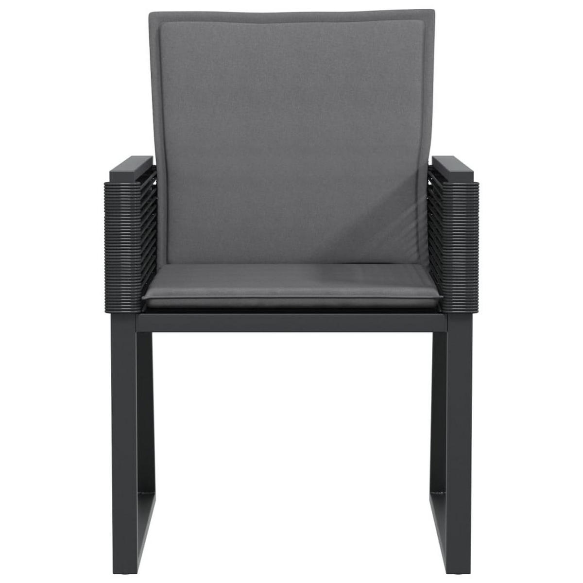 GARTENSTÜHLE Mit Kissen 4er Set Schwarz Poly Rattan - Schwarz, Kunststoff (53/79/59cm) - vidaXL