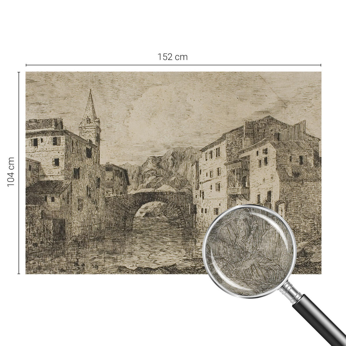 FOTOTAPETE 152x104 cm - Stadtpanorama - Blau, Textil (152/104cm) - Wallfluent