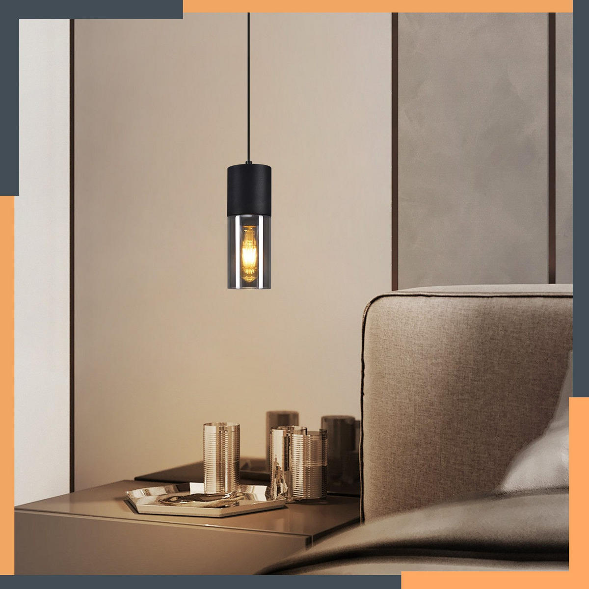 PENDELLEUCHTE Kaelisynn 10/10/30 cm - Schwarz, Metall (10/10/30cm) - ZMH