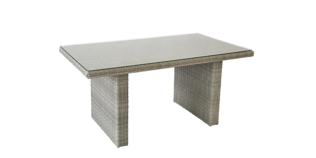 DININGLOUNGE-SET Canelli Grau Polyrattan für 7 Personen mit verstellbaren Rückenlehnen - Grau, Naturmaterialien - bellavista - Home & Garden