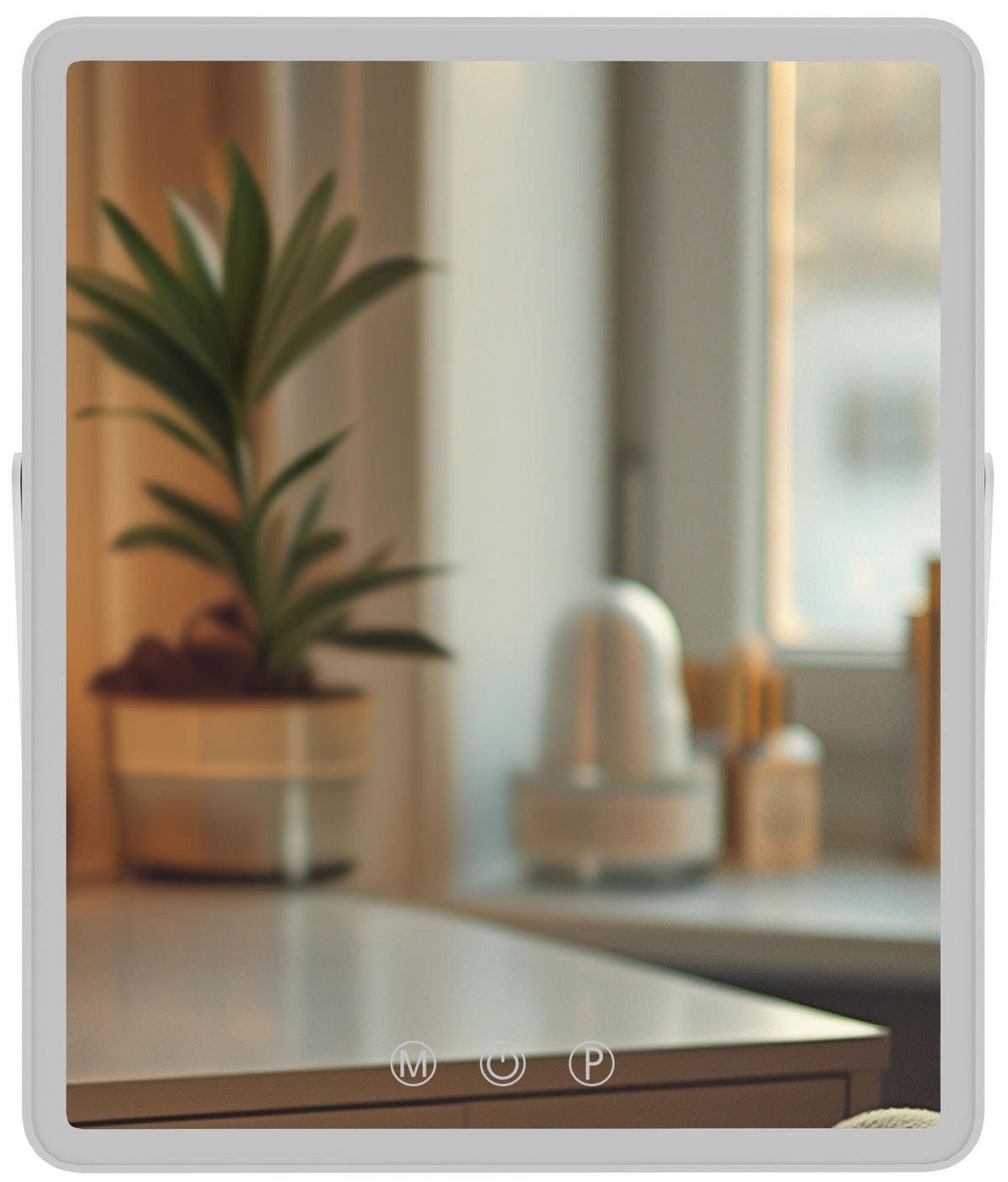 SCHMINKSPIEGEL eckig 25/16/30 cm Glas Weiß - Weiß, Glas (25/30/16cm) - CLP
