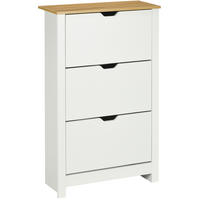 SCHUHSCHRANK 72/26/112 cm weiß aus Holzwerkstoff mit 3 Klappen - Weiß, Holzwerkstoff (72/112/26cm) - OKWISH