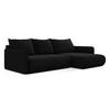 ECKSOFA mit Schlaffunktion Samt Stoff Schwarz - Schwarz, Kunststoff/Textil (240/148cm) - Makamii