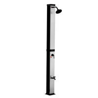 SOLARDUSCHE OLYMP - Gebürstetes Nickel / Schwarz - Schwarz/Nickelfarben, Kunststoff/Metall (19/19/217cm) - Home Deluxe