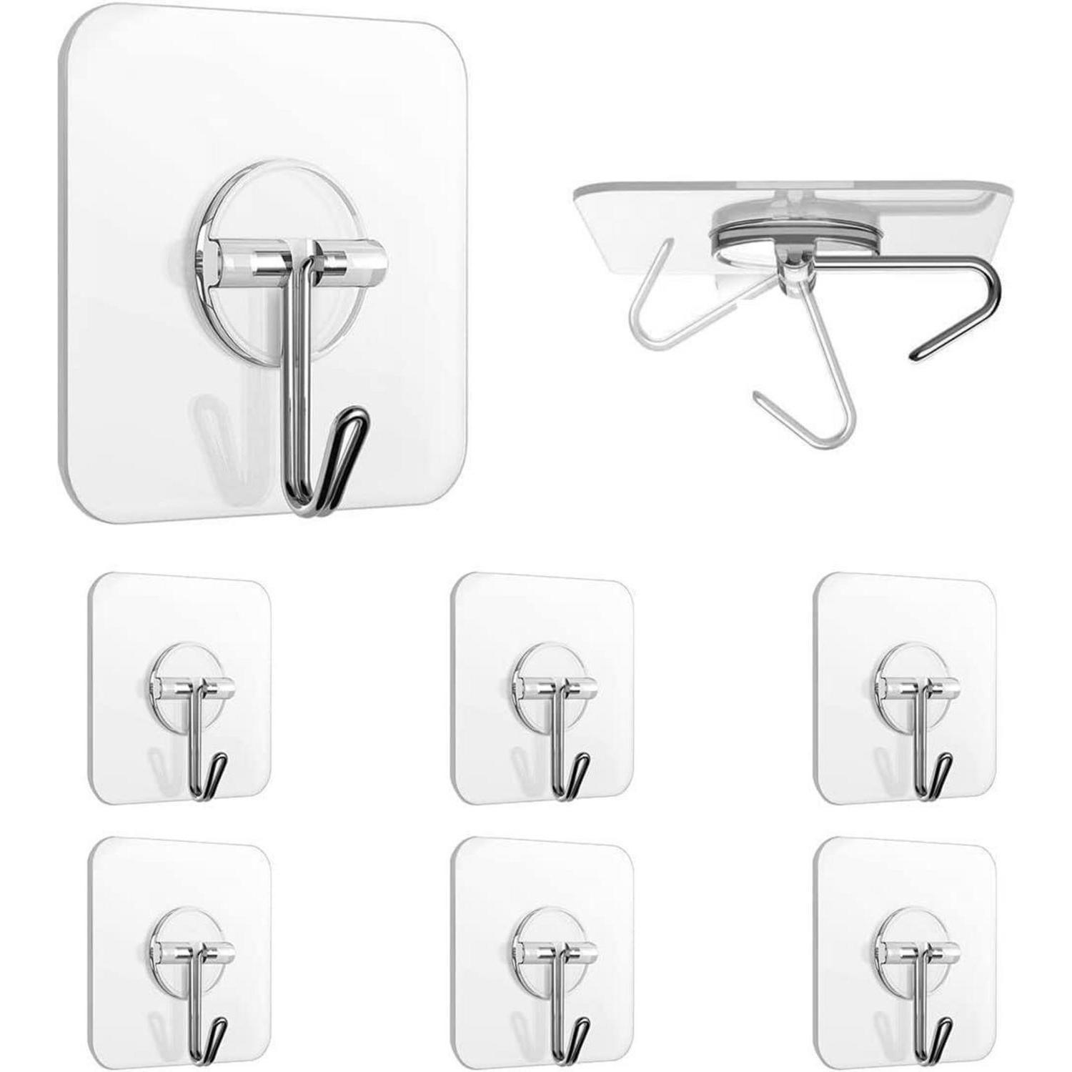 KLEBEHAKEN 6-teiliges Set transparent - Transparent, Kunststoff (2/6.2/6.2cm)