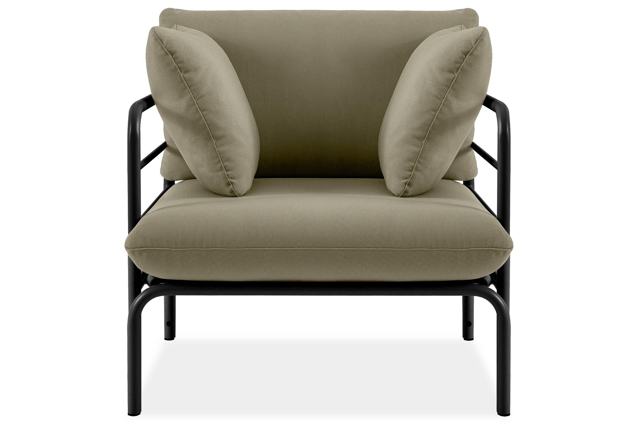 GARTENSESSEL RAMBE inkl. Auflagen, Stahlgestell, Modern, Anthrazit/Beige - Dunkelgrau/Beige, Textil/Metall (79/80/80cm) - KONSIMO®