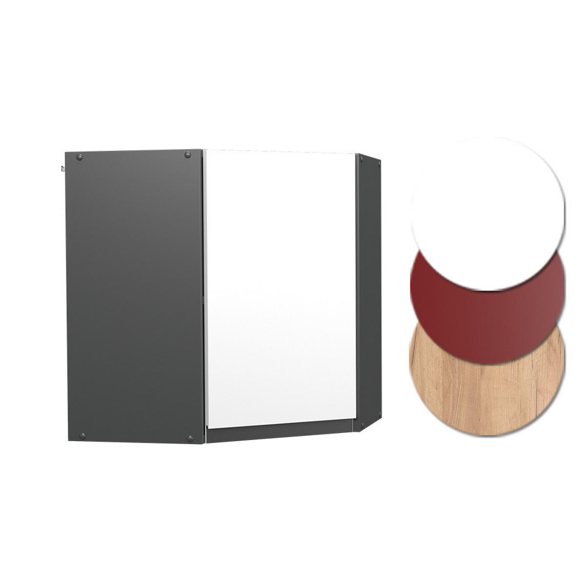 ECKHÄNGESCHRANK R-Line Weiß 57 cm J-Shape - Anthrazit/Weiß, Holzwerkstoff (57/60/34.1cm) - Vicco