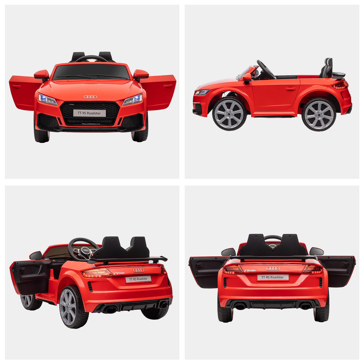 KINDER ELEKTROAUTO, Rot/Gelb, Kunststoff+ Eisen - Rot, Metall (102/60/44cm) - HOMCOM