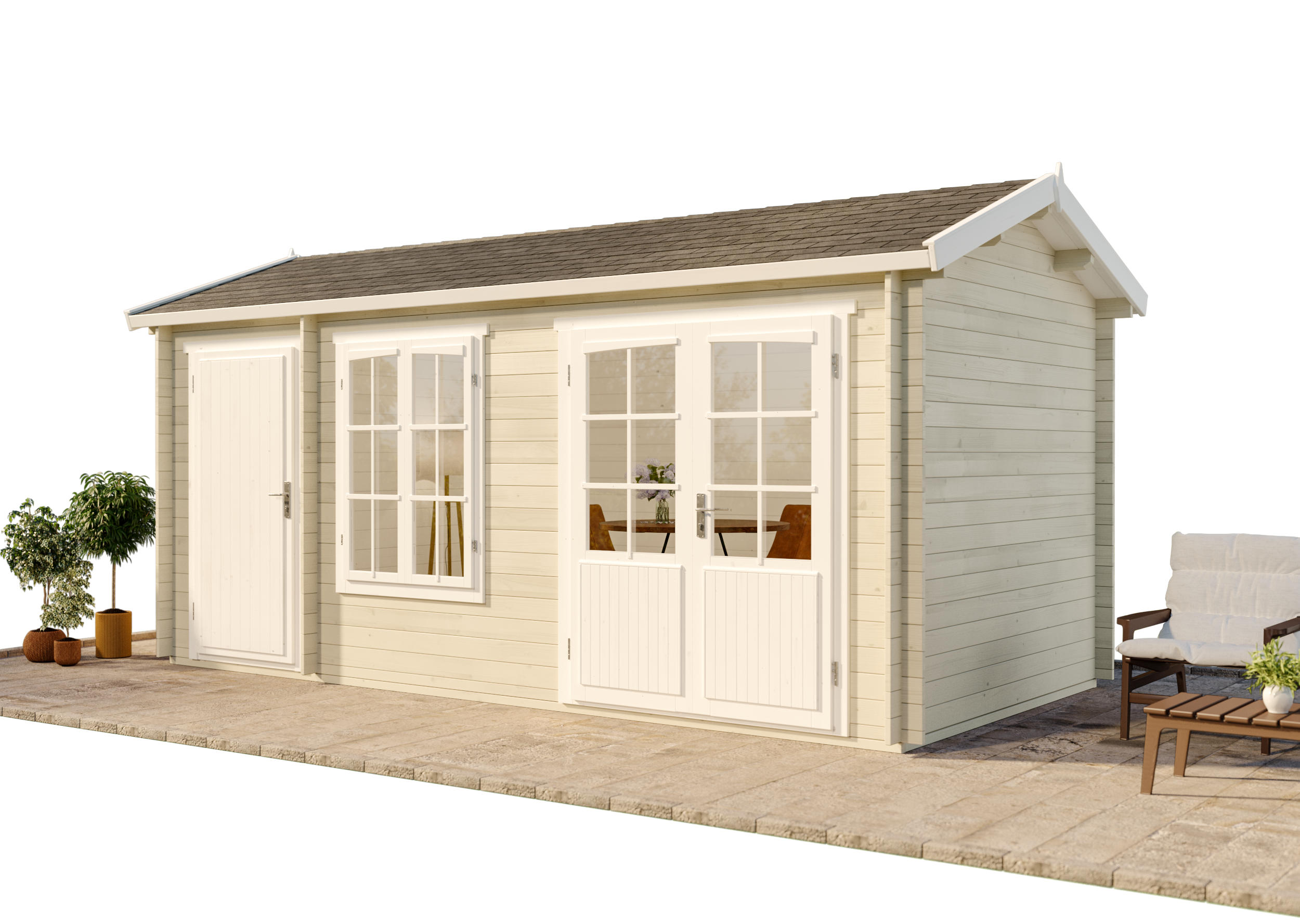 Alpholz Gartenhaus Natur 540x251x280 cm