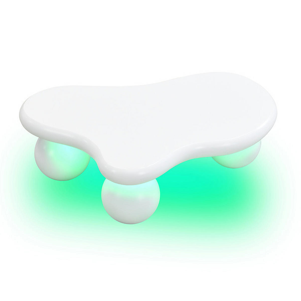 KONFERENČNÍ stolek 95/62,5/32 cm bílý z MDF s LED osvětlením ve tvaru oblaku - bílá, kompozitní dřevo (95/62.5/32cm) - OKWISH