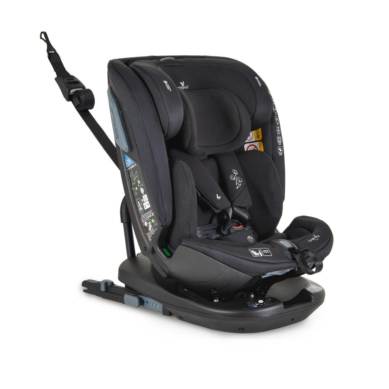 KINDERSITZ Gravity i-Size schwarz (40-150cm) Sitz drehbar, Kopfstütze, Isofix - Schwarz, Kunststoff (44/61/53cm) - Cangaroo