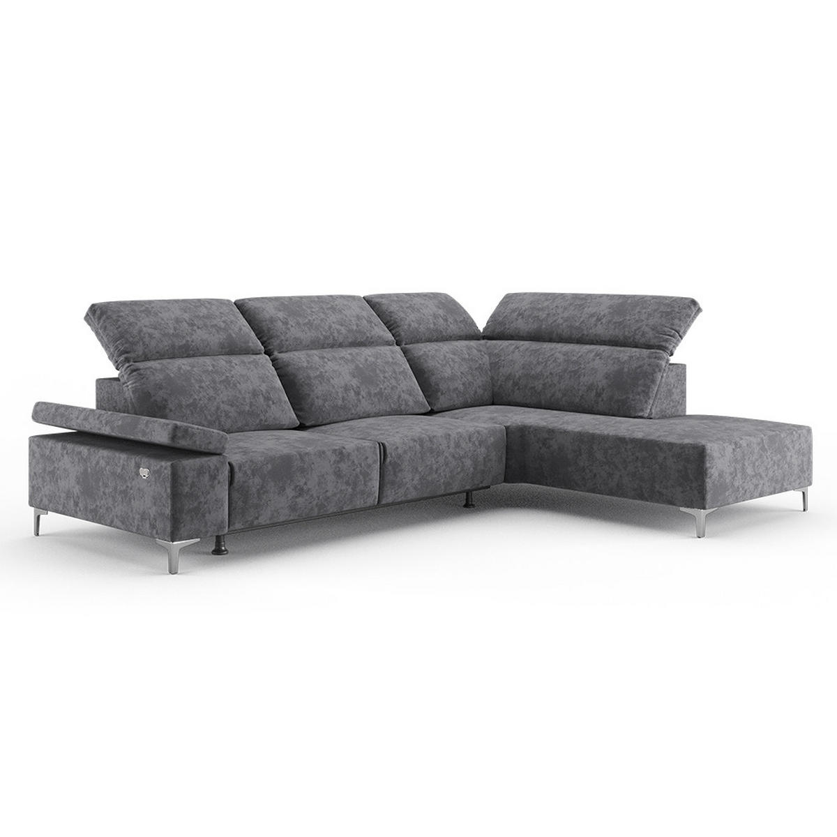 SOFA L FORM James Anthrazit 218 x 301 cm Rechte Ecke - Anthrazit, Holz (218/301cm) - VitaliSpa