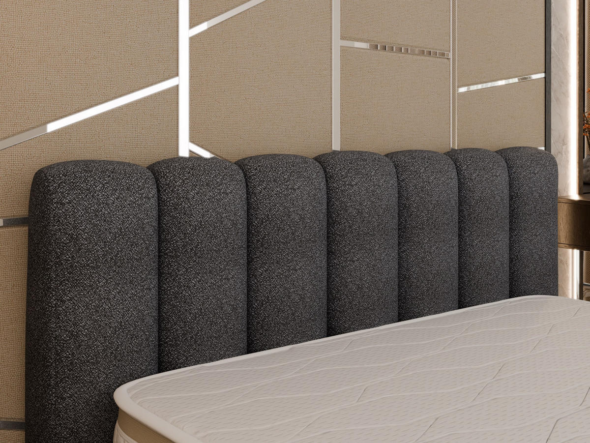 POLSTERBETT Zaira 180x200cm – Elegantes Polsterbett für modernen Wohnstil , ohne matratze, Graphitfarben - Graphitfarben, Holz - Panda Möbel