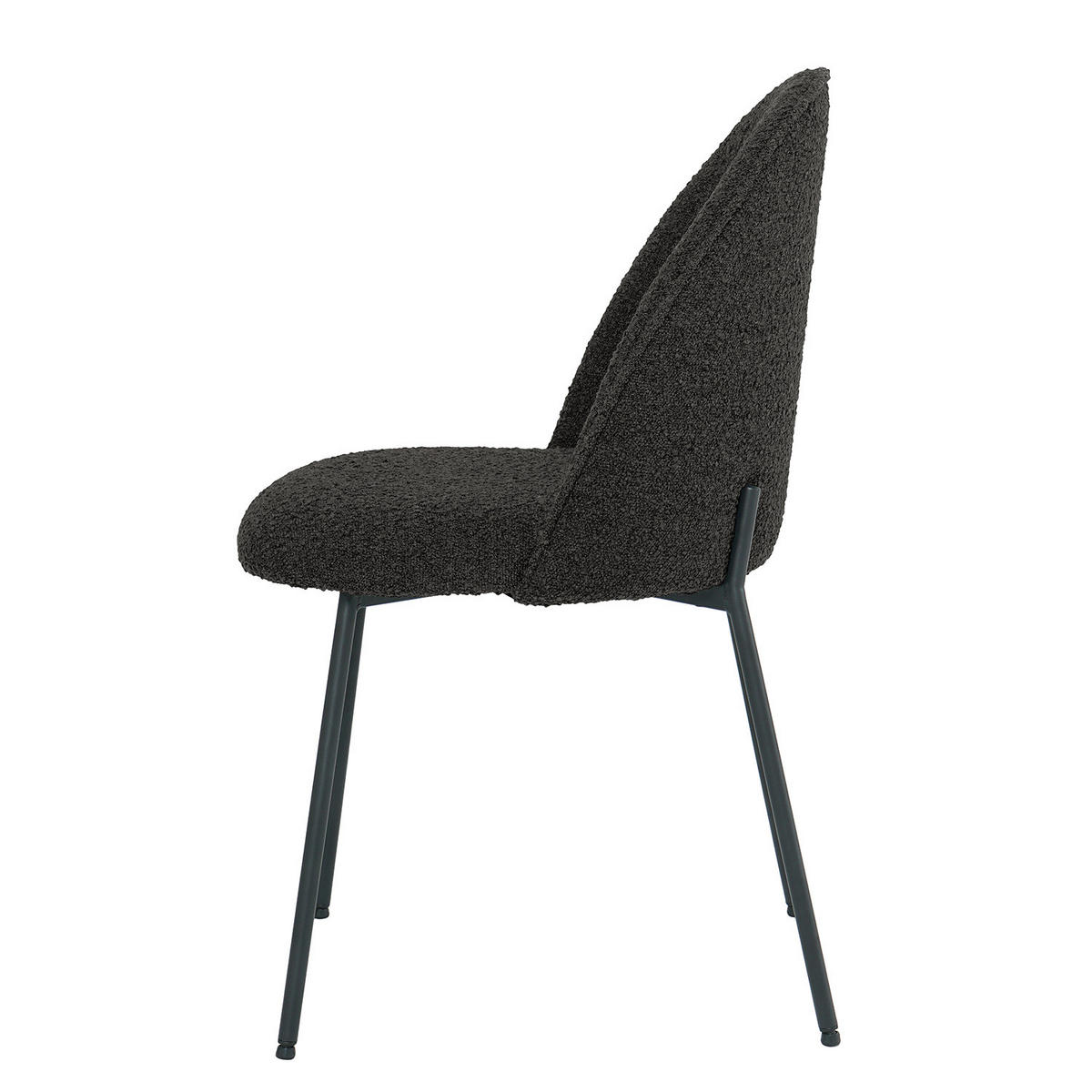 POLSTERSTUHL 2ER-SET - Metall / Textil - Schwarz, Textil/Metall (49/84/54cm) - home24