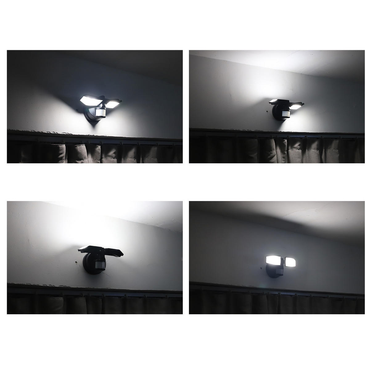 LED-BATTERIE Strahler mit Bewegungsmelder Batteriebetrieben 24x12x12,5cm Schwarz 2er-Set - Schwarz, Kunststoff (11.5/24/12.5cm) - Northpoint