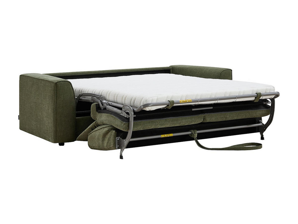 SCHLAFSOFA - 3 Personen - Stoff - Grün - - Grün, Textil (208/85/98cm) - Vente-Unique
