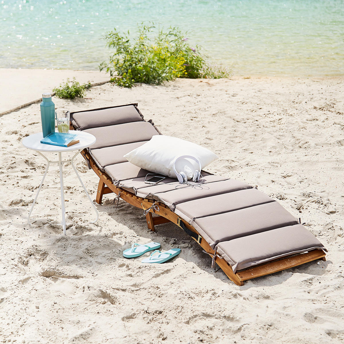 GARTENLIEGE (2-teilig) Sun Waver - Braun, Holz (54/62/188cm) - Butlers