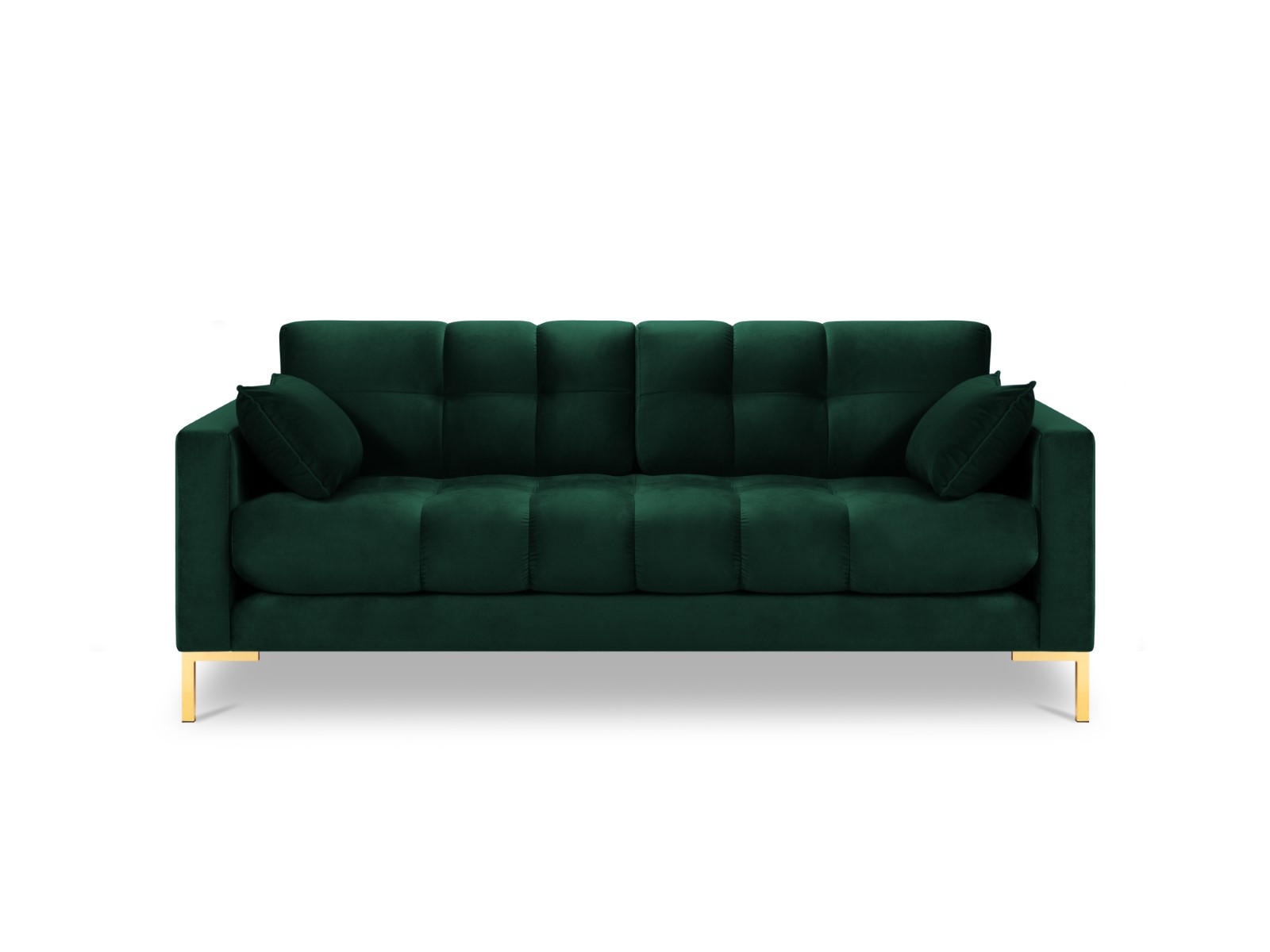 SOFA Mamaia aus Samt flaschengrün 2 Sitzplätze - Grün, Textil (92/75/152cm) - Micadoni