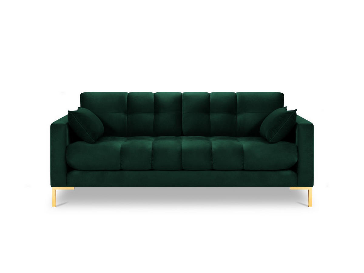 SOFA Mamaia aus Samt flaschengrün 2 Sitzplätze - Grün, Textil (92/75/152cm) - Micadoni