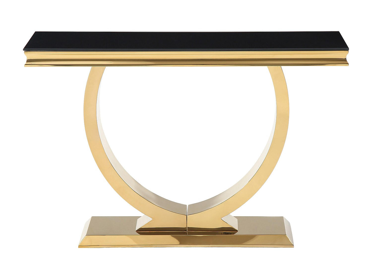 KONSOLENTISCH - 120 cm x 40 cm - glas - schwarz, goldfarben Rowan - Goldfarben/Schwarz, Glas (40/120/78cm) - Vente-Unique