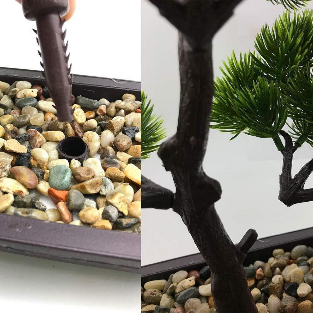 KÜNSTLICHER Bonsai-Baum Kiefer 33 cm - Grün, Kunststoff (30cm)