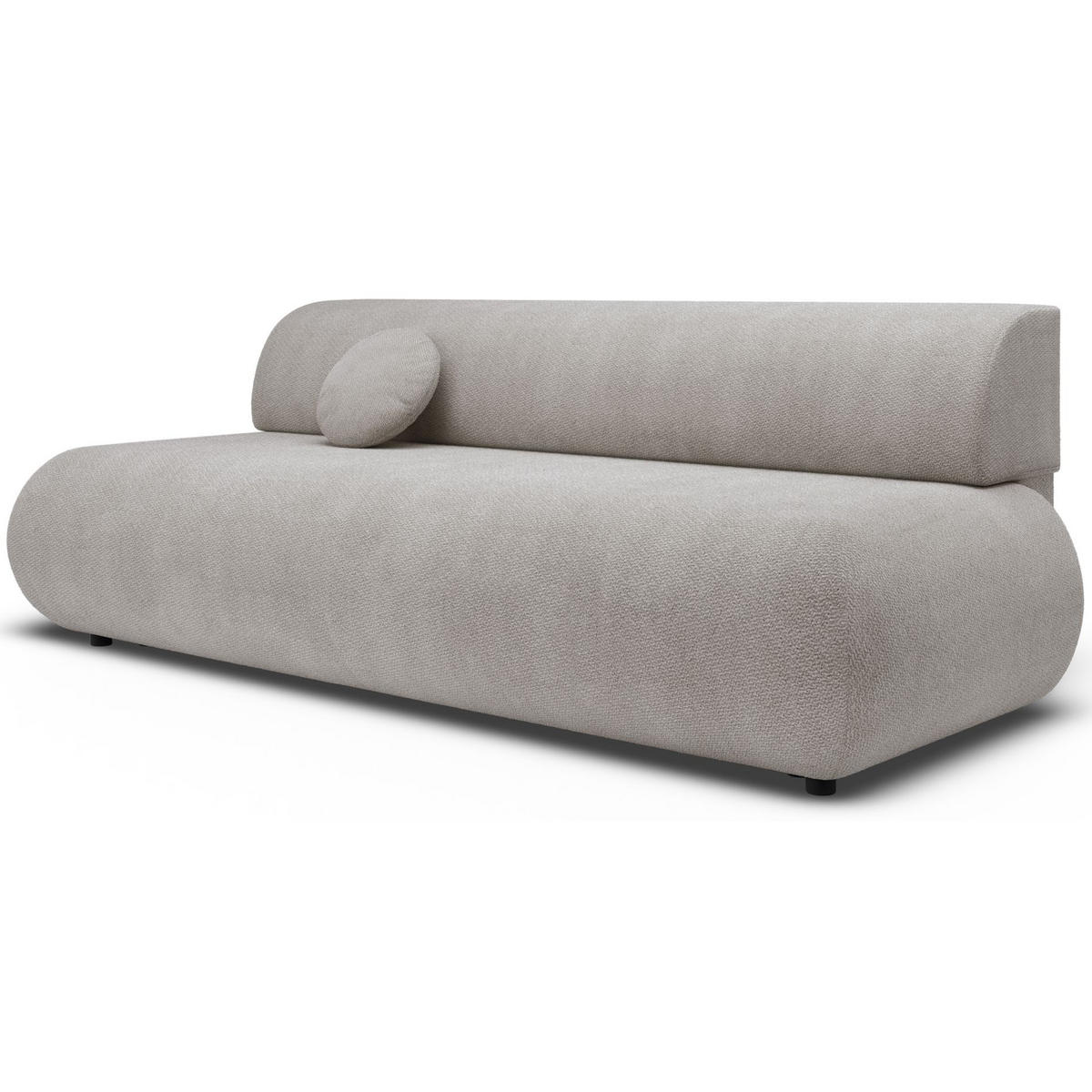 3-SITZER SCHLAFSOFA Hellgrau Chenille - Hellgrau/Schwarz, Kunststoff/Textil (214/74/100cm) - Selsey