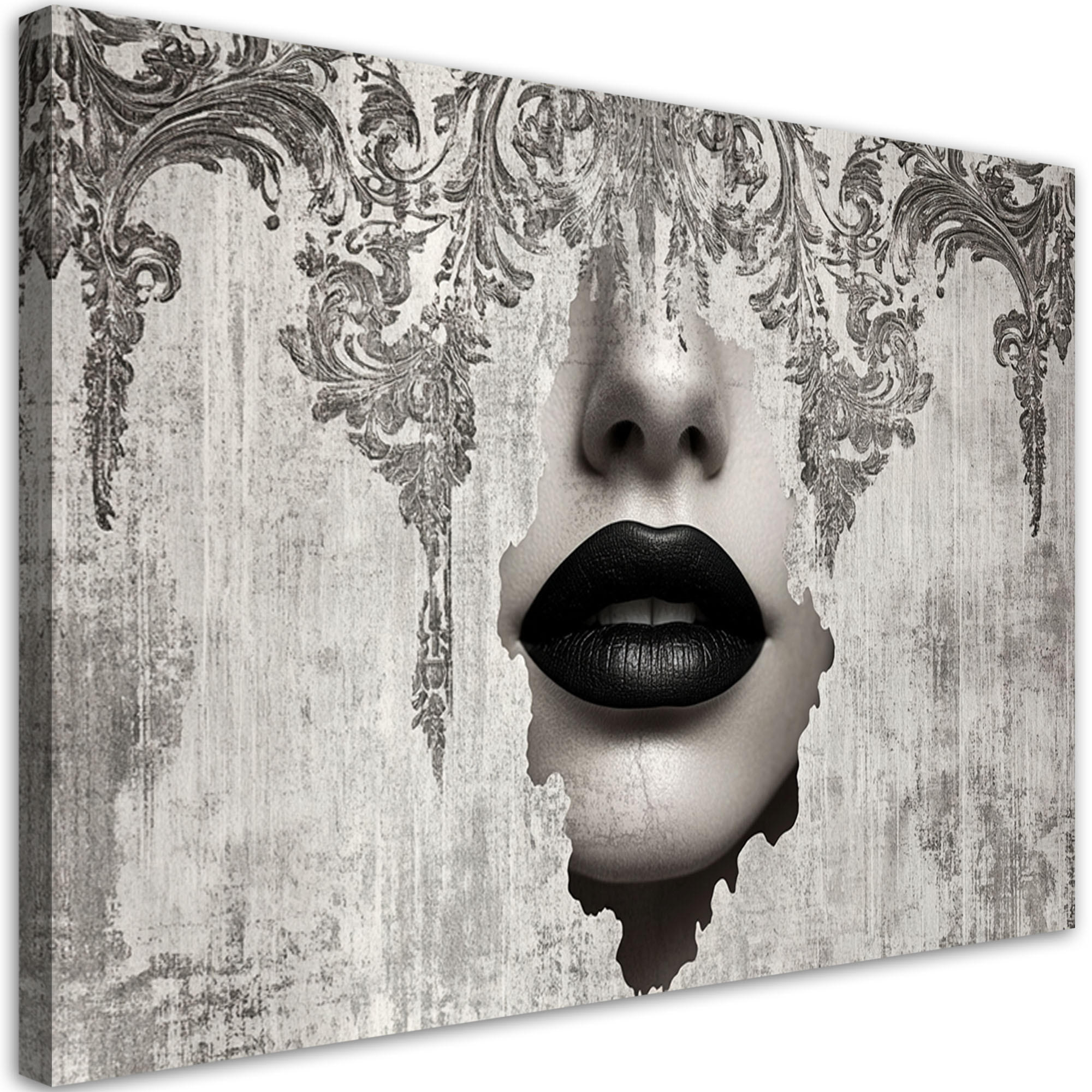 WANDBILD frauengesicht abstraktion - Grau, Textil (60/40cm) - Feeby