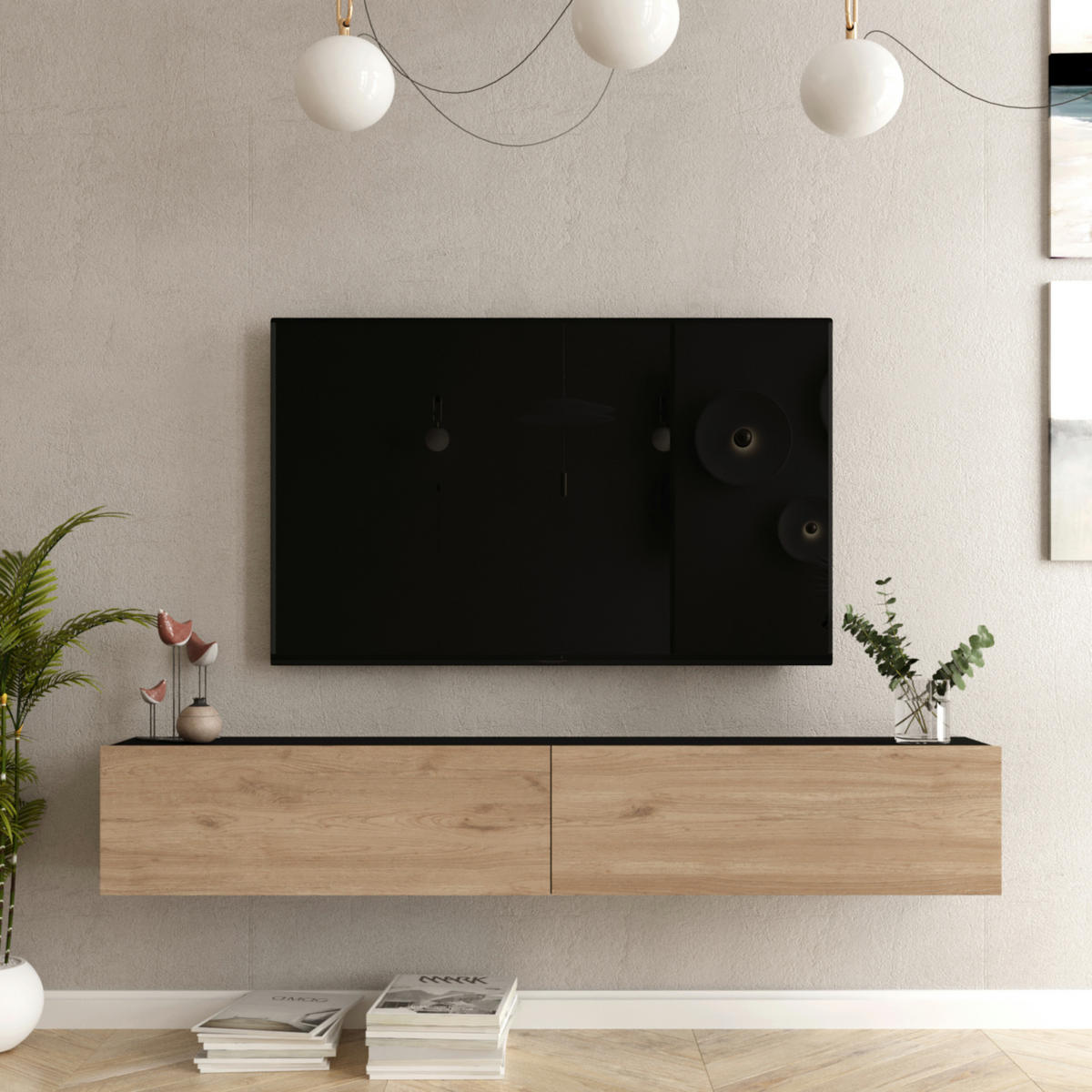 TV SKŘÍŇKA Lapinlahti - různobarevná, kompozitní dřevo (180/29.5/31.5cm) - [en.casa]