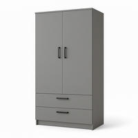 DREHTÜRENSCHRANK Tamara 90 cm, mit Schubladen, 2-türig, grau - Grau, Kunststoff (180/180/90cm) - Margaret Hadas24