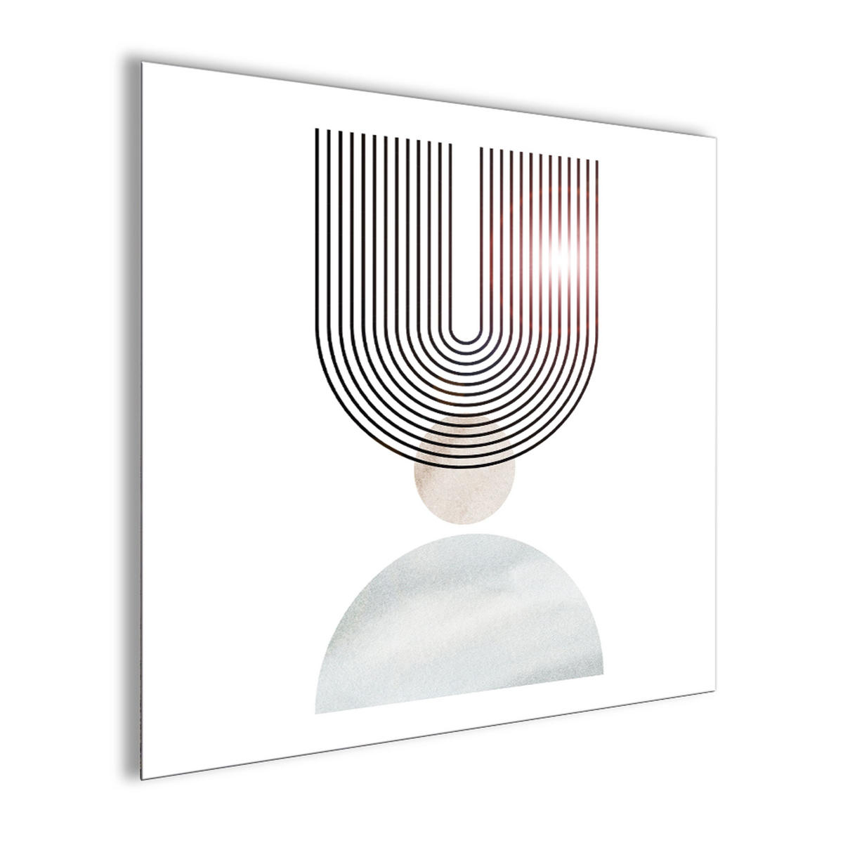 GLASBILD 50x50 cm abstrakte Formen - Beige, Glas (50/50cm) - artissimo